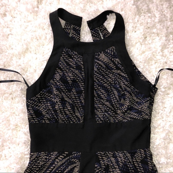 BCBGeneration black/blue maxi dress cutout back - Picture 6 of 8